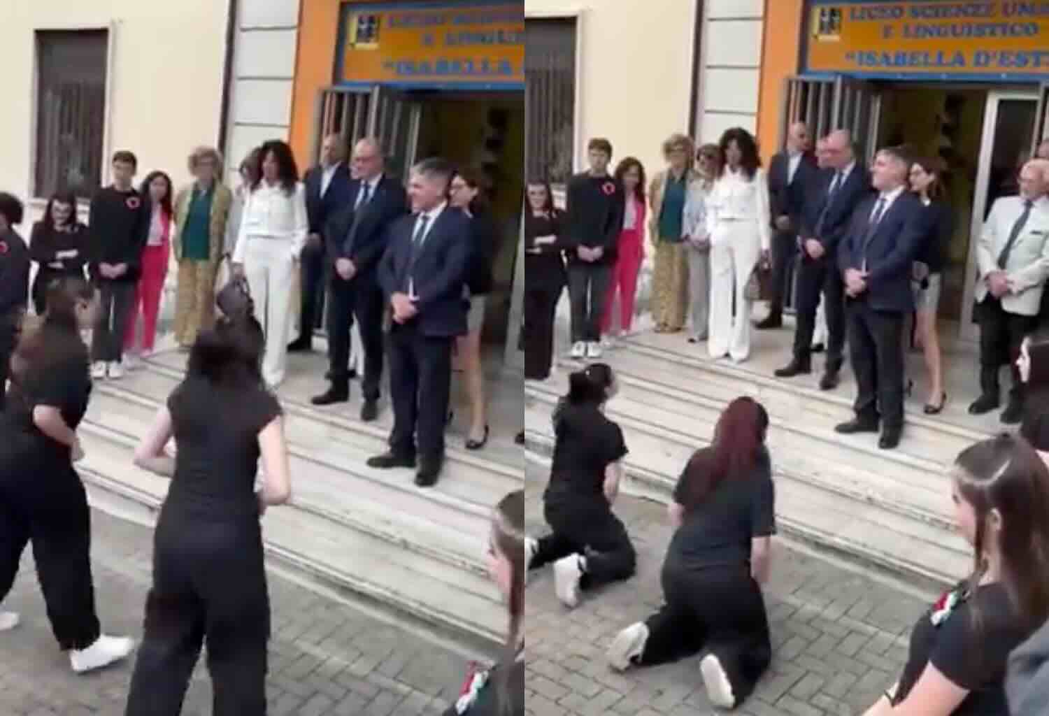 Accoglienza calorosa per il ministro dell’Istruzione all’“Isabella d’Este”, ma il ballo delle studentesse scatena reazioni controverse online.