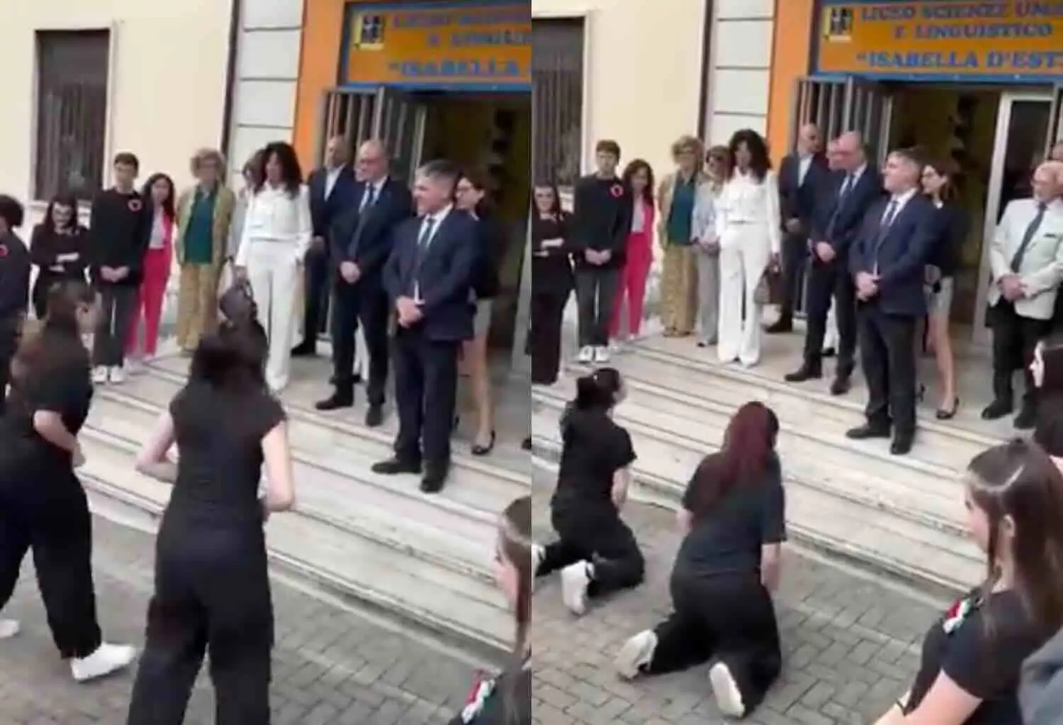 Accoglienza calorosa per il ministro dell’Istruzione all’“Isabella d’Este”, ma il ballo delle studentesse scatena reazioni controverse online.