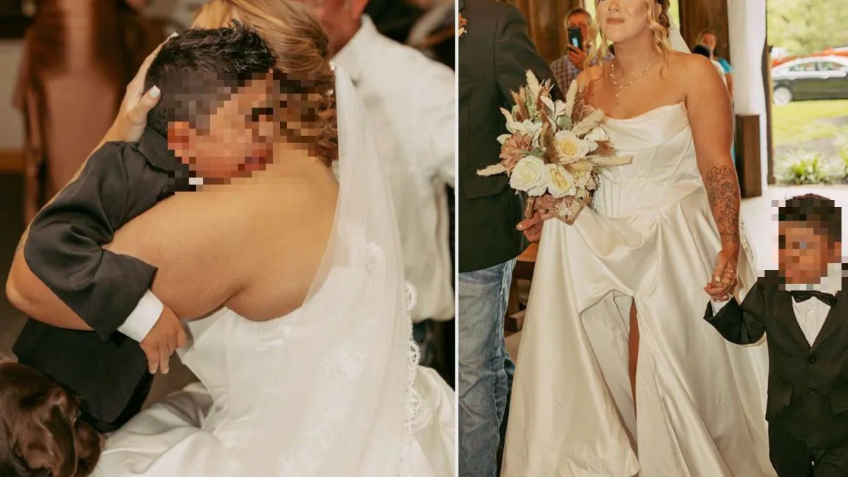 Nel giorno del suo matrimonio, la giovane mamma ha ascoltato il battito del cuore del figlio morto due anni fa, donato a un bambino di sette anni.