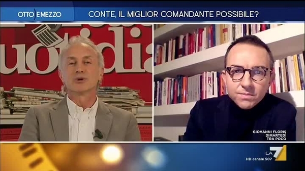 Scontro su La7, Travaglio ride e De Angelis lo ferma: “Non capisco cosa ci sia da ridere”