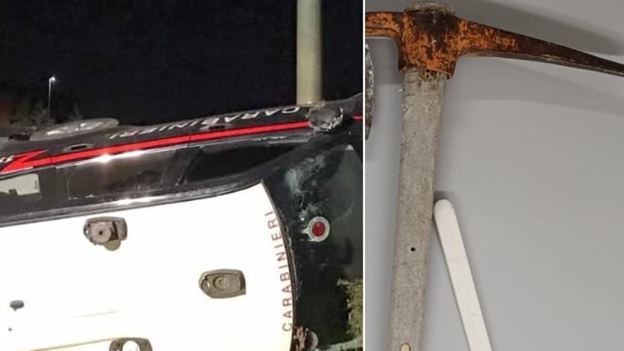 Lancio di un piccone contro i carabinieri durante un inseguimento di 70 chilometri: gazzella si ribalta, arrestati