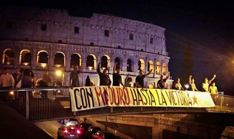 Roma, sinistra in piazza per Maduro davanti all’ambasciata americana, “Liberatelo subito!”