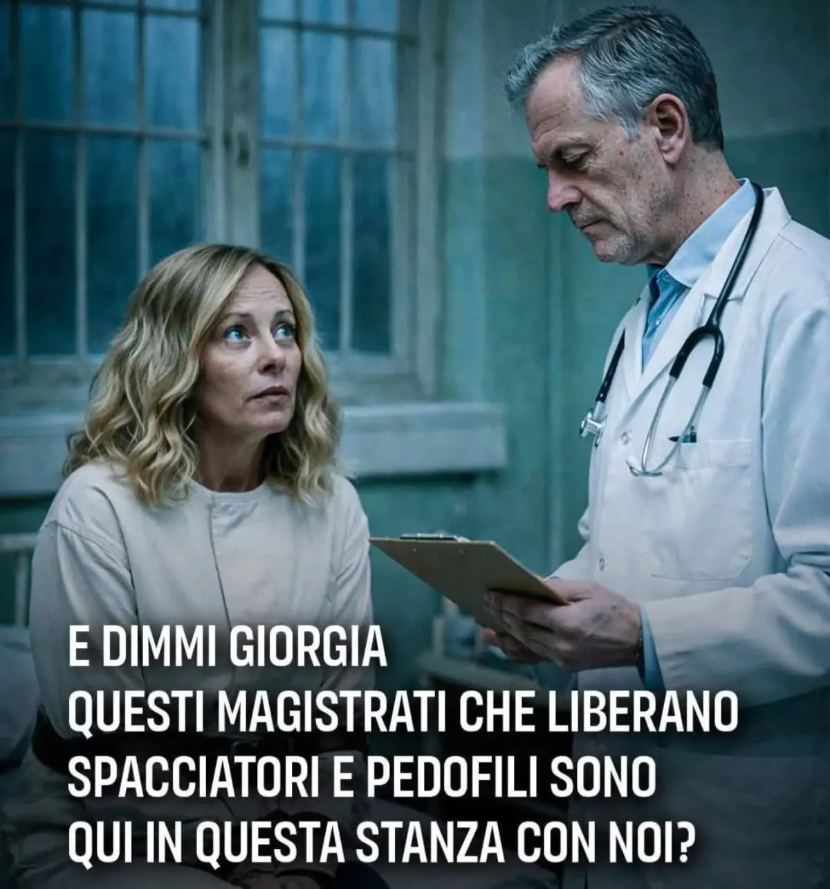 Borrelli pubblica il meme su Meloni in camicia di forza, la replica dii FdI “Non è critica politica, è odio social”