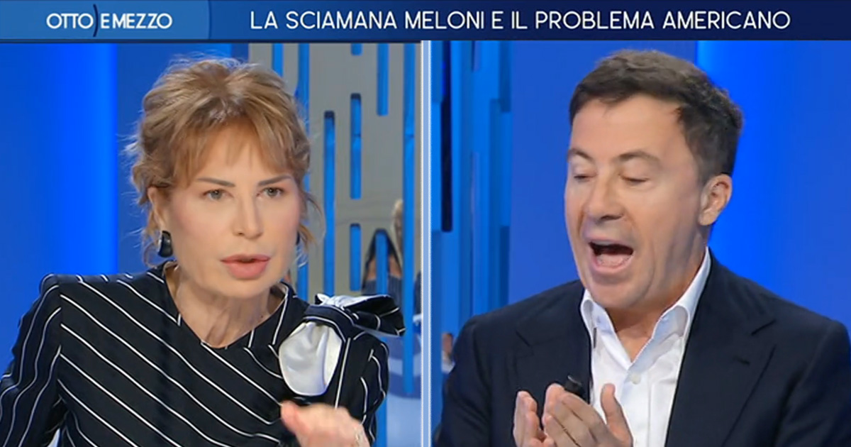 Otto e mezzo, scontro totale tra Gruber e Bocchino: “Guerra giusta?”, “È illegale”